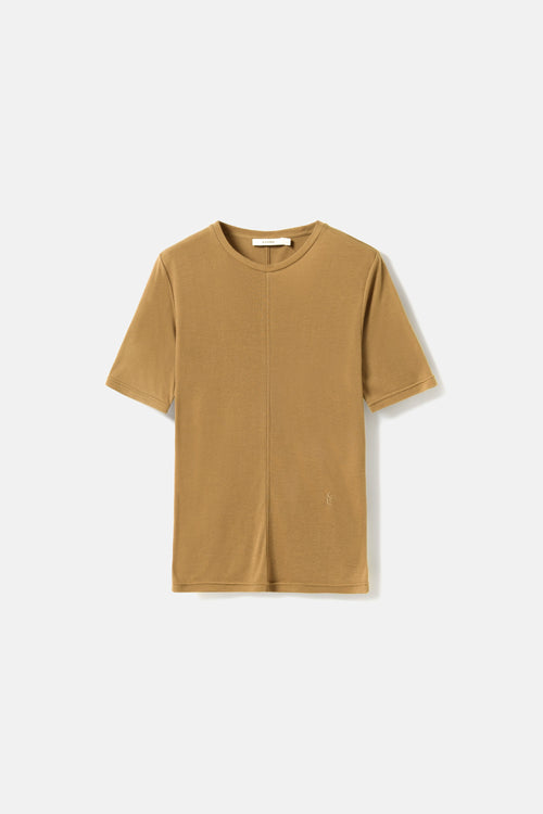Lyocell-Wool short sleeve top bronze