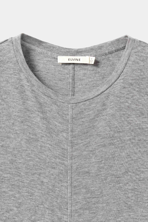 Lyocell-Wool short sleeve top mid grey melange