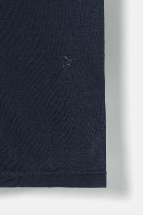 Lyocell-Wool short sleeve top indigo noir