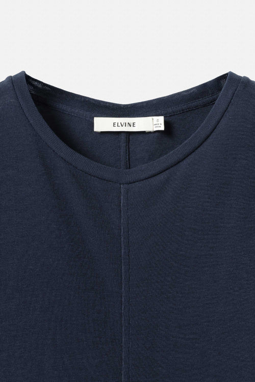 Lyocell-Wool short sleeve top indigo noir