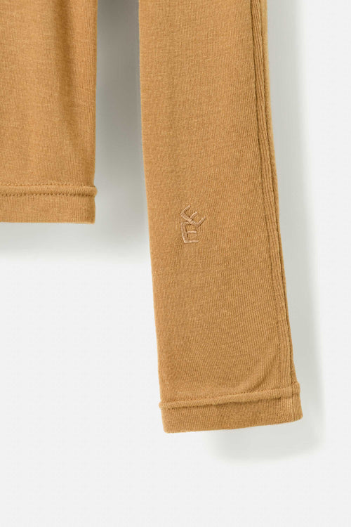 Lyocell-Wool turtleneck top bronze