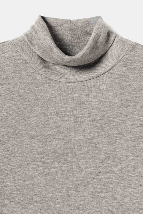 Lyocell-Wool turtleneck top mid grey melange