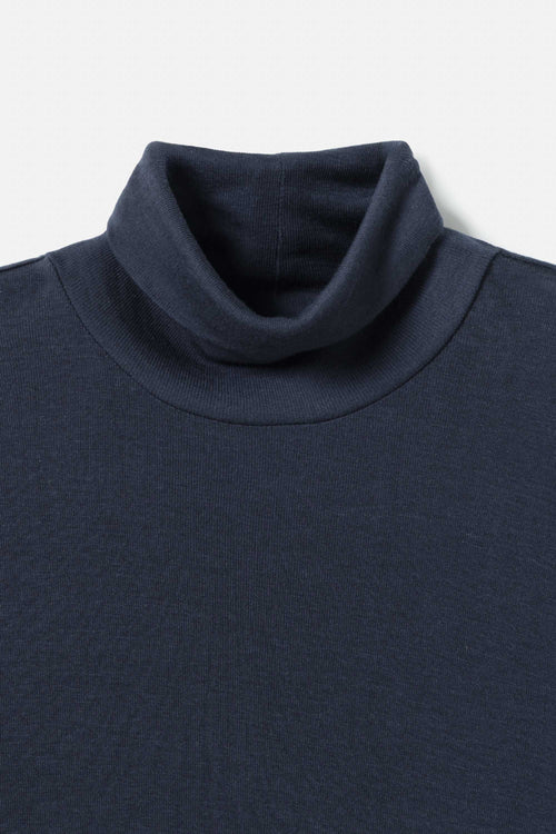 Lyocell-Wool turtleneck top indigo noir