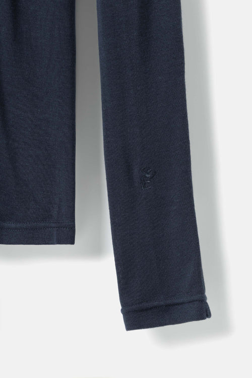 Lyocell-Wool turtleneck top indigo noir