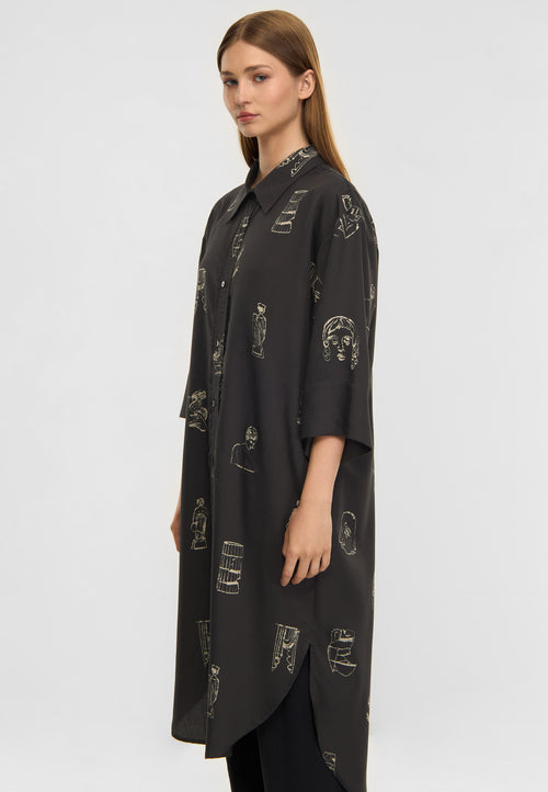 Iselin AOP night grey