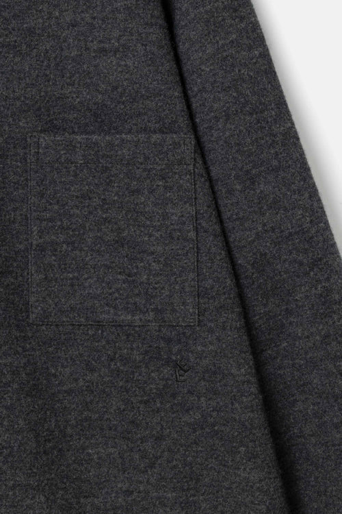 Boiled wool overshirt dark grey melange