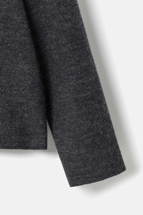Boiled wool overshirt dark grey melange