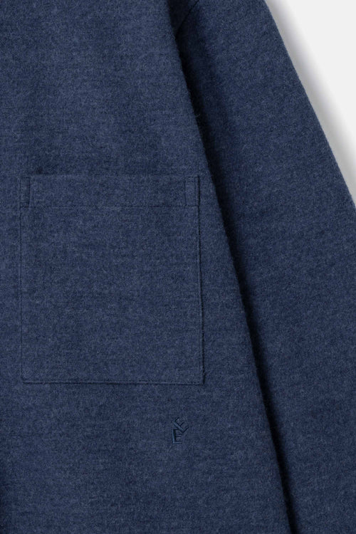 Boiled wool overshirt blue melange
