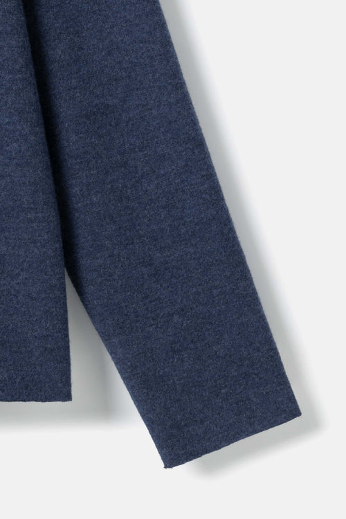 Boiled wool overshirt blue melange