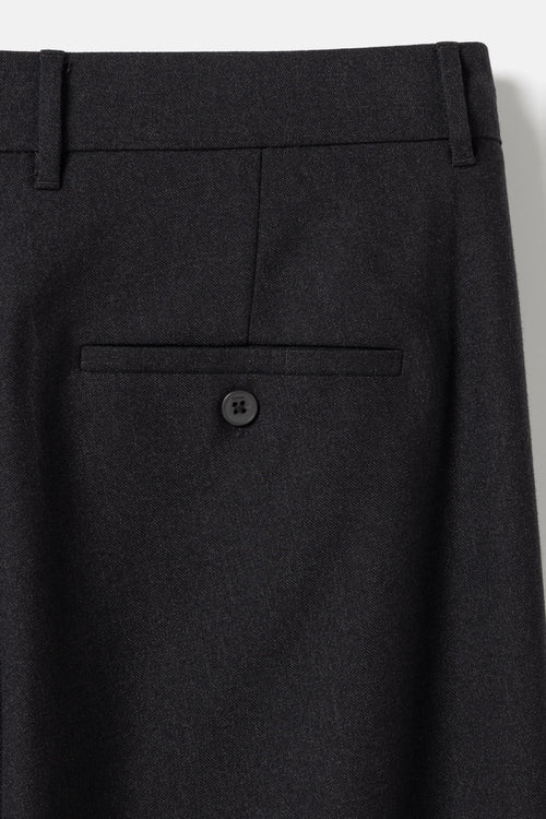 Tapered pleated pants black melange