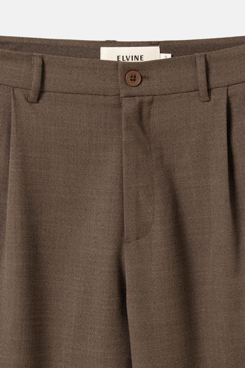 Tapered pleated pants brown melange