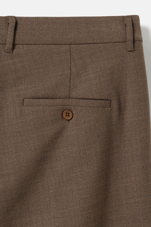 Tapered pleated pants brown melange