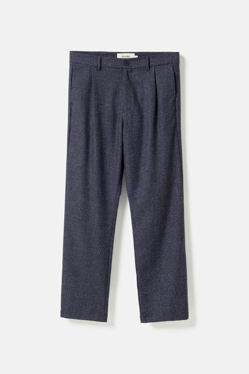 Tapered pleated pants navy melange