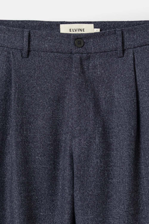 Tapered pleated pants navy melange