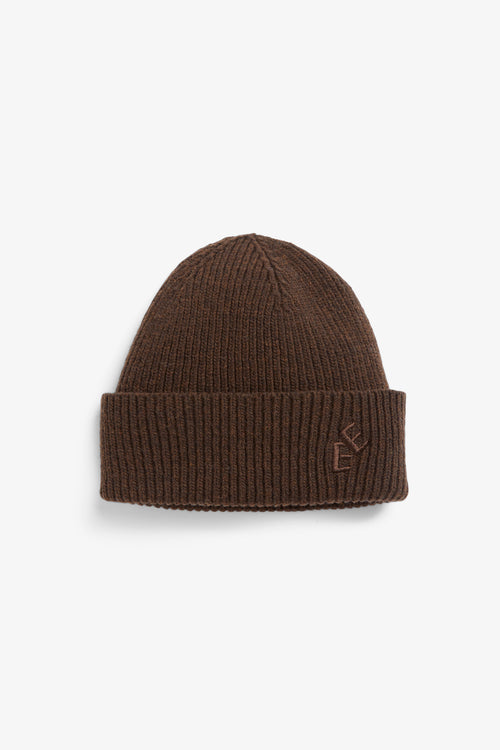 Rib hat brown melange