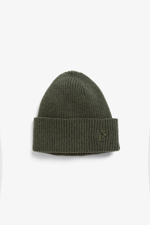 Rib hat dark green