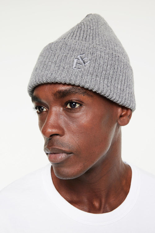 Rib hat grey melange