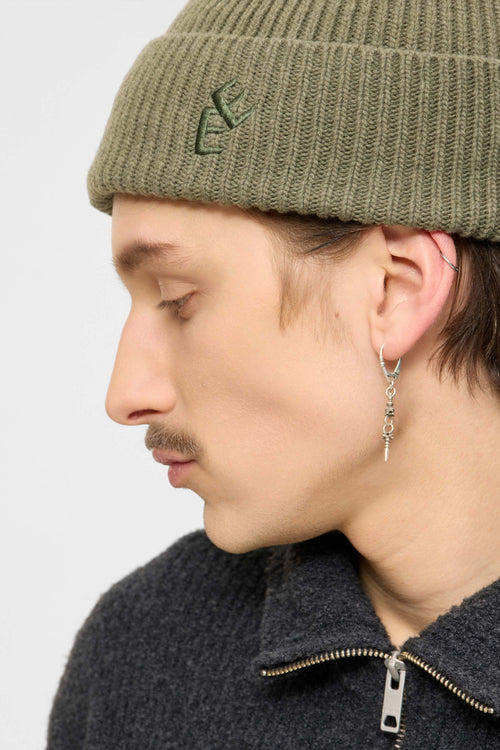 Rib hat light olive