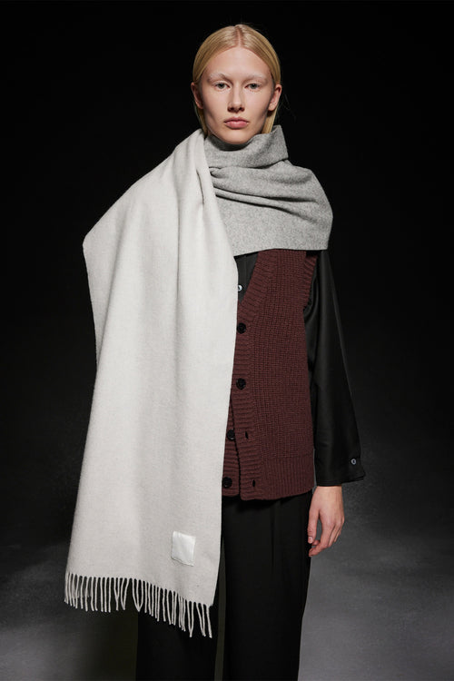 Woven scarf light grey melange