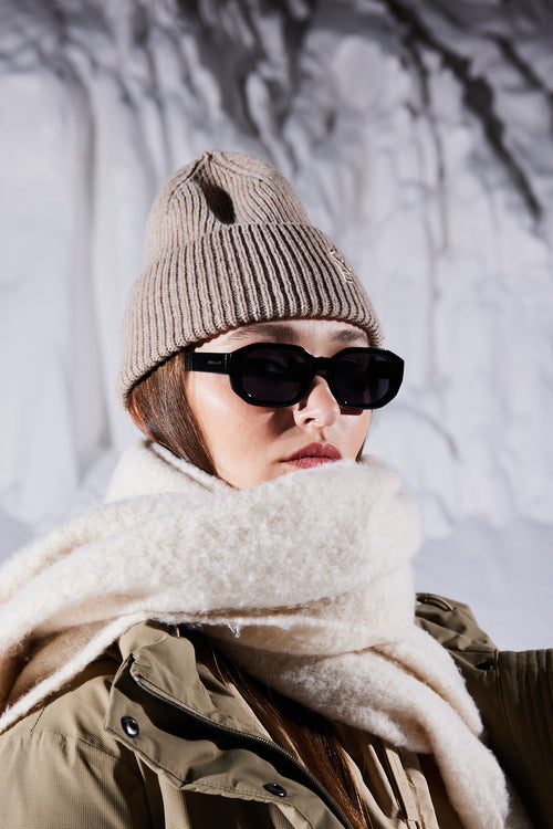 Rib hat beige melange